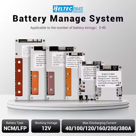Heltecbms lipo 3s bms 4s lifepo4 12v 40a 80a 120a 160a 200a 330a 380a balanced lithium/Iron Phosphat
