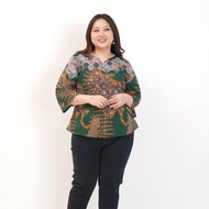 baju blouse batik wanita jumbo big size oversize xxl xxxl 559 ld 120cm - green