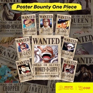 Poster Bounty One Piece Wanted 1 Set Crew Poster Dinding Kamar Aesthetic Anime One Piece Ukuran A6 A