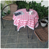 Taplak Meja RENDA Rajut Motif Kotak-kotak Estetik Ala Korea Uk 75x75 cm 50x100 cm 100x100 cm Bahan K