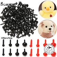 BSUNSTORE 100pcs/bag Safety Oval Nose for Teddy Dog Safety Round Nose 3mm/4mm/5mm/6mm Animals Noses 
