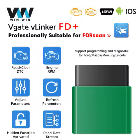 Vgate vLinker FD+ ELM327 V2.2 Forscan for ford Mazda OBDII Scanner ELM 327 Bluetooth OBD 2 OBD2 Car 