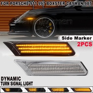 2X Dynamic LED Side Marker Turn Signal Car Blinker Indicator Light For Porsche 987 Cayman Boxster 91