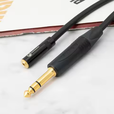Handmade Mogami 2549 6.35mm Stereo Male To 3.5mm Female Extension Audio Cable Amp TRS Cable Extensio
