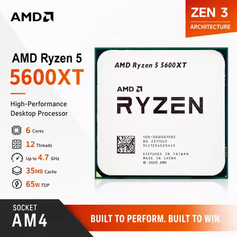 5600XT AMD R5 New Ryzen 5 5600XT 3.7 GHz 6-Core 12-Thread CPU Processor 7NM 65W L3=32M 100-000000065
