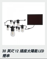 30呎12頭太陽能LED燈串