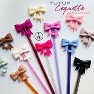 Large 10mm Coquette Ribbon Bow Straw Lid for Tumbler Stnly Owl