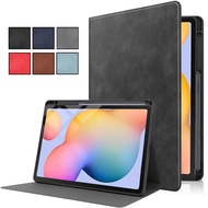 for Samsung Tab S6 Lite Case with Pencil Holder,Premium Leather Flip Cover Soft TPU Inner Stand Case with Auto Wake/Sleep Smart Case for Galaxy Tab S6 Lite 10.4 inch 2024 2022 2020 SM-P613/P610/P615/P619 /P620/P625/P627