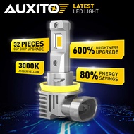 AUXITO 2Pcs 72W 16000Lm H11/H8/H16 LED Fog Light Bulbs 3000K Amber Yellow 6 Brighess Headlight F
