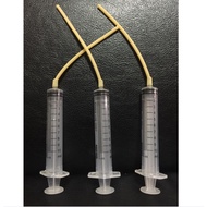 Syringe With Hose 10 ml (6 Sets) For Feeding Medicine Fighting Chicken Equipment