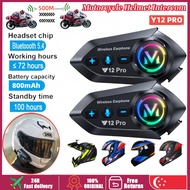 (🔥SG stock🔥) 500M Y12pro X1 Helmet Intercom For 2Riders Wireless Bluetooth 5.4 800Mha Motorcycle Hea