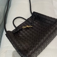 ▪️富貴選物FUGUEI▪️BV Andiamo 可可色金釦 細編織手提包