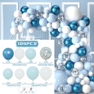 Paket Komplit Balon Garland Arch Dusty Blue Putih Dekorasi Ulang Tahun Baby Shower Boy Pernikahan La
