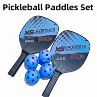 Pickleball Paddles Set Pickle Ball Wood Bat Beginner Rackets Cushion Grip 4 Ball Pickleball Racket S