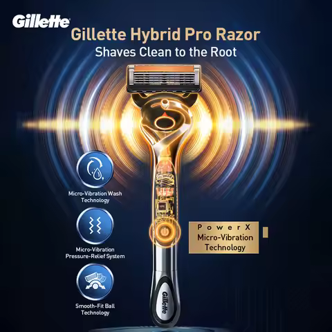 Gillette Fusion 5 Proglide Hybrid 2.0 Power Razor 7 Replacement Blades with Lubricating Strips for a