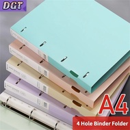 DGT A4 File Storage/File Folder 4 Hole Binder Folders Morandi Color Waterproof Document Ring Binder 