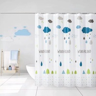 Xinxuan Bathroom perforated, thickened, waterproof, and mildew resistant shower curtain fabric Bathroom partition shower curtain insulation door curtain hanging curtain