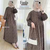 FANLA MIDI DRESS. Bahan Cotton Rayon Premium. PJ.125 LD.105 Kancing depan.