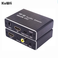 KuWFi 4Kx2K HDMI Audio Extractor Support ARC/3D  Optical TOSLINK SPDIF5.1 ARC HDMI Splitter Video Ca