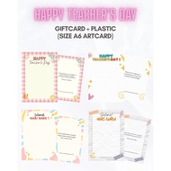 A6 260gsm Artcard 2 sides color happy teachers day gift card free plastic
