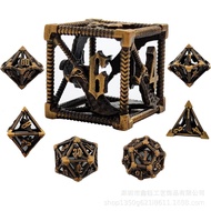 Dice Desktop Hollow Set Polyhedral Dungeons and Dragons Metal TRPG Dice DND Number WSXQ