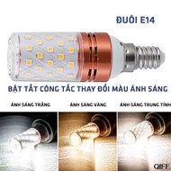 Led corn bulb with 3 light modes 6W, socket E14 - E27 AC 220V. LMS