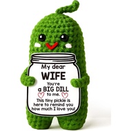 MAMAGIFTRE Gifts Mothers Day for Wife from Husband, Handmade Croche Pickle to My Wife I Love You Bir