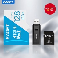 EAGET 4K High Speed Micro SD Card (256GB/128GB/64GB/32GB) With 5 Pcs sleeves and card reader