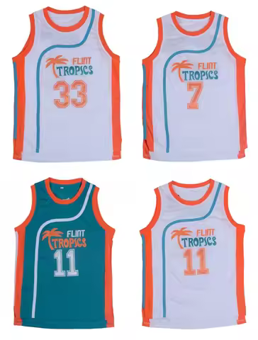 Movie Flint Tropics Coffee Black 7# Monix 11# Moon 33# Pro Basketball Jersey Cosplay