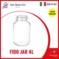 San Seng Bormioli Rocco Fido Jar Herm 4000ml Clear Kombucha kimchi honey lemon passion jam glass jar