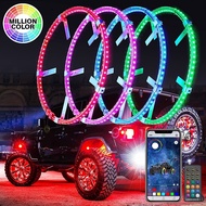 APP Controlled Braking Functionand Light Up RGB 17.5'' LED Wheel Tire Rim Ring Lights for Car SUV Tr