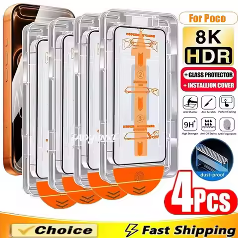 1-4Pcs HD 8K Dust Free Screen Protector For Xiaomi Poco X7 Pro F7 M7 X6 M6 Pro X3 F5 F6 X5 C75 C65 M