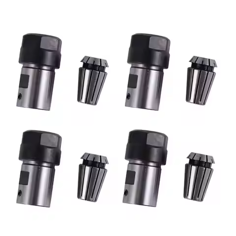 4Pcs C20 Er16 32L 8Mm Spindle Motor Clamp Rod + 4Pcs Er16-1/8(3.175)Mm Collet-[LUCK 9]