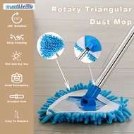 JustLiving 50CM-2M Retractable Lazy Duster Mop Household Adjustable Glass Cleaner Rotating Triangular Chenille Wipe Head Kitchen Living Room Floor Mop