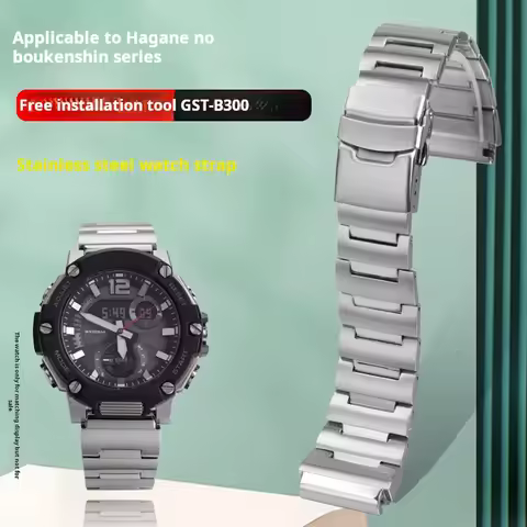 For Casio G-SHOCK Steel Heart GST-B300 MWA-100H MWD-100H Stainless Steel Watch Strap men Metal Watch