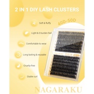 NAGARAKU Self-Adhesive Lash Clusters No-Glue Manga Eyelashes Clusters Lashes Natural Makeup Fluffy F