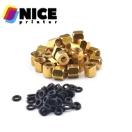 10Pcs printhead damper connector Copper Nut with rubber O ring 3*2mm 4*3mm for Epson /Roland/Mutoh/M