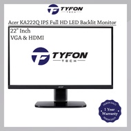 Acer 21.5" Inch Widescreen IPS Full HD LED Backlit LCD Monitor KA222Q (Refurbished)