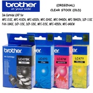 Brother Ink Cartridge LC47 Black & Color LC47BK LC47M LC47Y LC47C  Original Ink Cartridge (Clear Sto