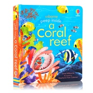 หนังสือเด็กภาษาอังกฤษ ภาพสามมิติ หนังสือเด็ก Usborne Book Peep Inside A Coral Reef Activity Book Board Book Story Book Bedtime Reading Books English Learning Materials for Kids Educational Lift The Flap Book