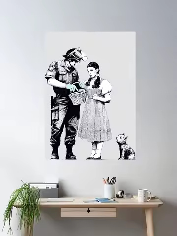 Banksy Police Search Graffiti Cool Art Print Canvas Poster, Living Room Decor, Home Wall Picture