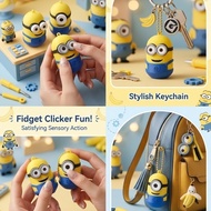 GANTUNGAN 3D fidget clicker keychain - Minion | Fidget clicker | Clicker Keyboard | Clicker Keychain