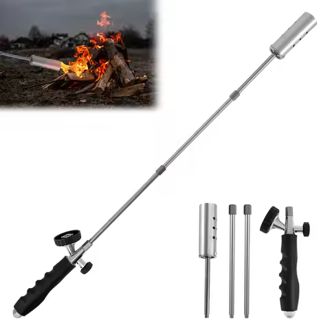 Weed Torch Burner Removable Blow Torch with 2 Poles Nonslip Multifunctional Weed Torch Burner for Ou