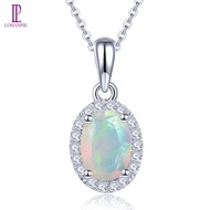 Lohaspie Jewelry Genuine Solid Sterling Silver 925 Pendant Original Natural Opal Pendant Genuine Opa