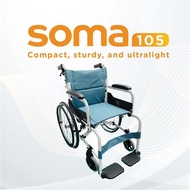 Soma 105 F22/F16 Standard Aluminum Wheelchair Kerusi Roda Travel Foldable