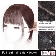 Tse3d Bangs Wig Head Top Patch Real Hair Natural Fluffy Short Hair Covering White Hair Patch Light a