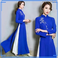 Summer Vietnam Ao Dai Dress Woman Oriental Chinese Traditional Cheongsams