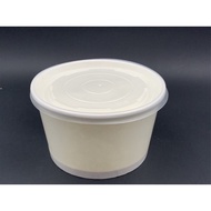 850ml Disposable Paper Bowl with Lid ( 50pcs± ) White - 850 ml / Soup Bowl / Paper bowl / Noodle bow