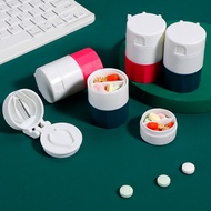 1 pcs Multifunction Portable Pill Pulverizer Grind Medicine Cut Tablets Divider Storage Box Crusher 
