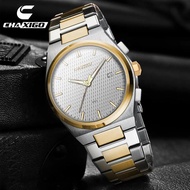 CHAXIGO Watch For Man Waterproof Quarts Wristwatch Business Luxury Luminous Pointer Round Dial Gold 